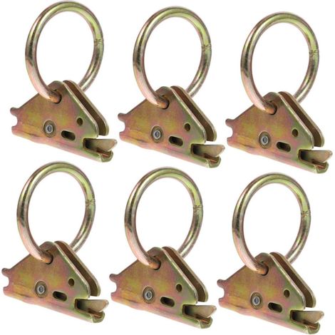 6 piezas de rieles de camión con junta tórica, anclajes de amarre para remolque, anclajes de amarre para caja de camión, amarres de remolque RV, ganchos de acero