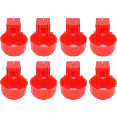 Lot de 8 distributeur eau tasses nettoyage tasse pour poule ferme en plastique détachable facile - polyvalent, pratique au quotidien (1/5)