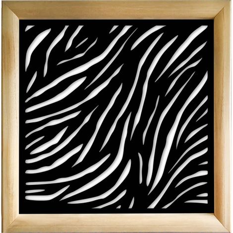 TIGER - Modules décoratifs en bois et PVC - Couleur : noir - Dimension : 48x48 cm