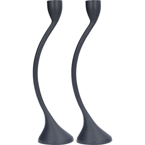 Porte-bougeoir en alliage de zinc pied haut style européen romantique rétro noir pour bar (1/5)