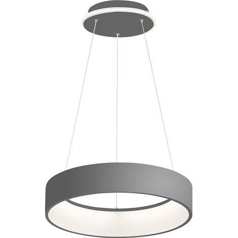 Lampada a sospensione grigio lampada a sospensione dimmerabile tavolo da pranzo illuminazione tavolo da pranzo lampada LED, regolabile in altezza, grigio metallo, 31.5W 2500Lm bianco caldo