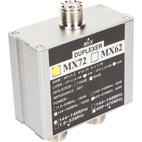 MX72 Combinaison d'antennes radioamateur professionnelles VHF/UHF, duplexeur multifréquence pour station de transit, usage intérieur (1/5)