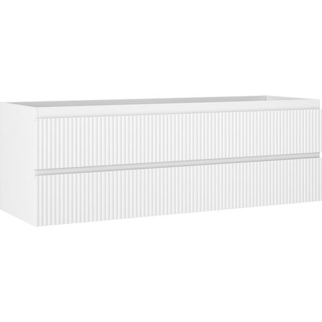Mexen Rivel armario de ba帽o bajo lavabo de 140 cm, 2 cajones, acanalado, blanco mate - 91A20-14047-2-BFF01 (1/5)