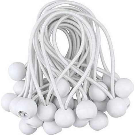 20 cordes élastiques, boules en plastique étanches de 15 cm, adaptées aux bâches et aux tentes. (1/5)