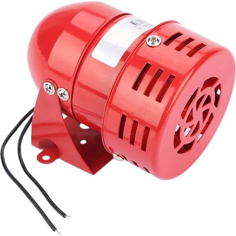 Sirene Alarme 220V Puissant à Exterieure, Sirene Alarme 110dB, Rouge Moteur Conduit Sirène Métal Corne Industrie Bateau Alarme 25W 50mA (1/5)