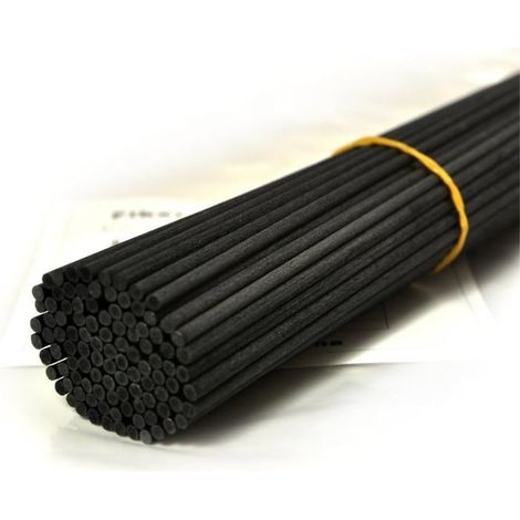 Bâtonnets de rechange pour diffuseur d'aromathérapie en fibre, 100 pièces (30 cm x 3 mm, noir) de qualité supérieure (1/5)