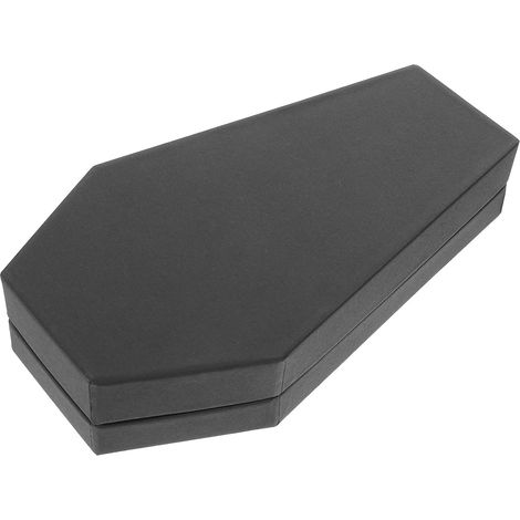 Portagioie a forma di bara per Halloween, scatola gotica spettrale, piccolo cofanetto portagioie, carta nera, 23 x 13 x 4,5 cm (1/5)