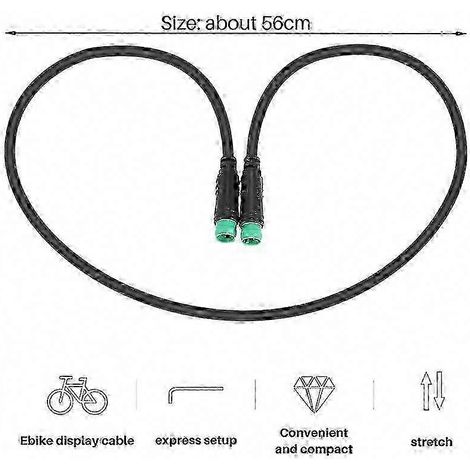 5-poliges Stecker-zu-Stecker-Display-Verlängerungskabel für Elektrofahrräder BBS01 BBS02, kompatibel mit E-Bike-Motoren, robuster Stecker, flexible Länge, Ersatzzubehör für Displays. (1/5)