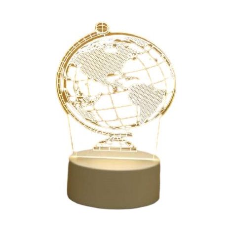 Veilleuse LED 3D Globe charmante pour chambre à coucher, chambre d'enfant, etc. (9,2 x 16 cm)