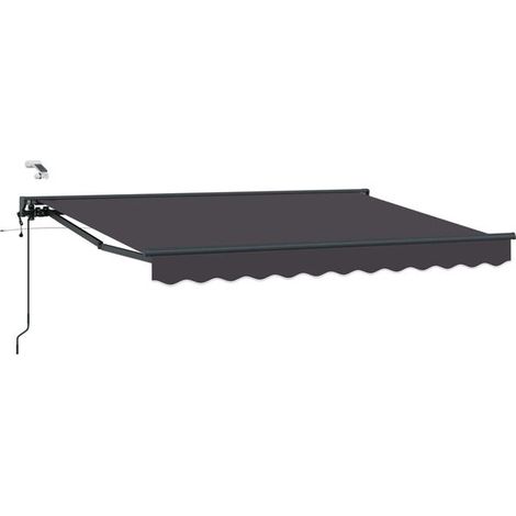 Store banne motorisé rétractable, gris anthracite, 2,5 x 2 mètres (1/5)