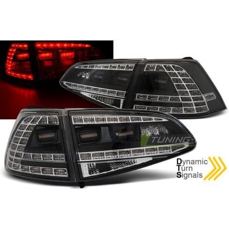 Paire de feux arriere VW Golf 7 13-17 LED Look GTI Noir (1/4)