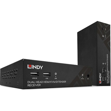 Câbles et adaptateurs audio vidéo LINDY 100m Cat.6 Dual Head HDMI USB & RS232 Extender