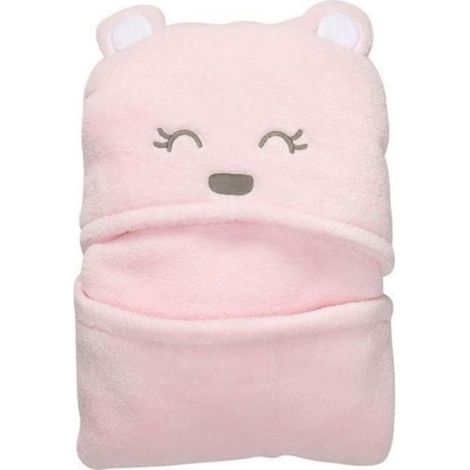Peignoir De Bain - À Capuche - Pour Bébé - En Microfibre Douce - Rose - Taille Unique - 1 Pièce