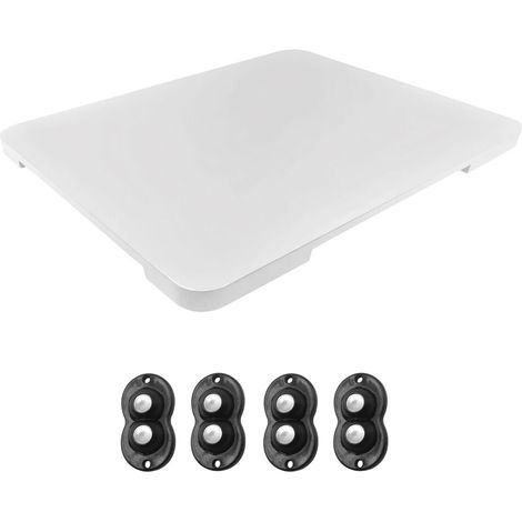 Supporto per caffettiera in legno naturale con ruote girevoli - Bianco