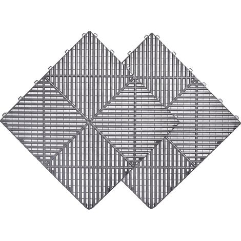Baldosas entrelazadas para suelo, gran capacidad de carga, fácil instalación, color gris, 40x40x1,8 cm. (1/2)