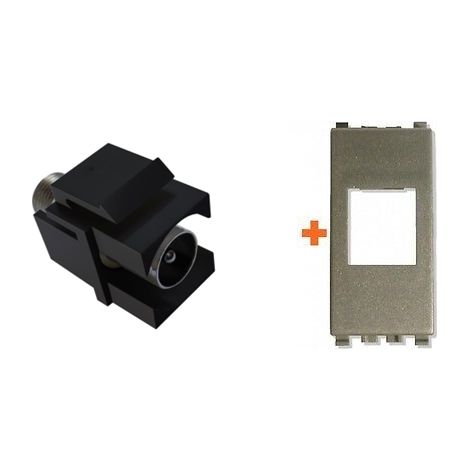 Keystone presa TV diretta IEC maschio compatibile Vimar Eikon Next grigio