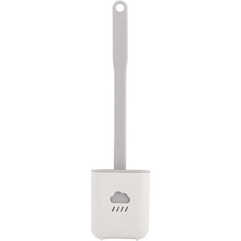 Brosse de toilette Nettoyage des crevasses Chasse d'eau de toilette Brosse douce et souple avec base Brosse de toilette (1/5)
