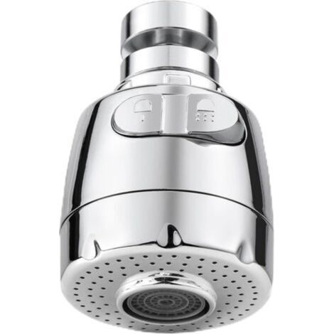 Aérateur pour robinet rotatif à 360 °, buse robinet cuisine, évier avec filtre régulateur de tête, 2 modes, aérateur robinet, atomiseur robinet, tête robinet de cuisine, argenté (1/5)