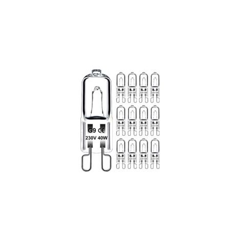 Ampoule G9 40W 230V Dimmable Blanc Chaud, Ampoule Halogène G9 Tolérance de 300°C, Ampoule Four G9 Pour Four Micro-ondes Cuisinière Plafonniers, Lot de 12