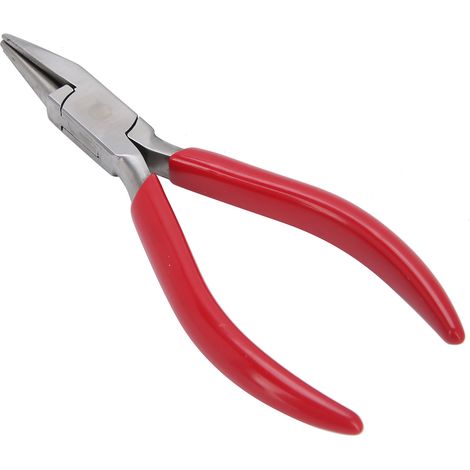Pince à bijoux DIY avec poignée antidérapante, en acier à haute teneur en carbone, pour la fabrication de bijoux (avec rainures). (1/5)
