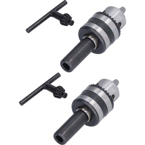 Clé de serrage pour mandrin perceuse 2 pièces, convertisseur 3 mors, queue ronde 1/2in, serrage 1-10mm, outil de perçage (1/5)