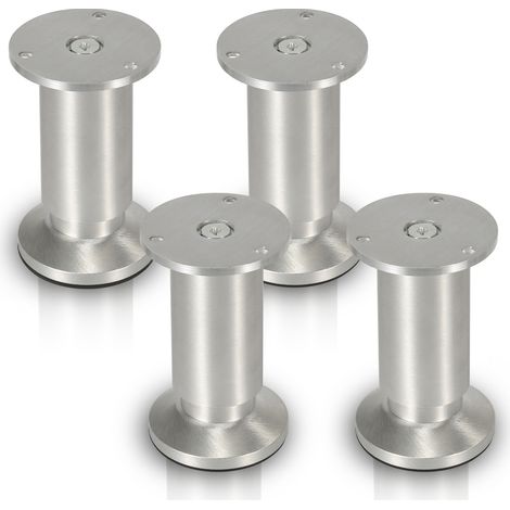 Randaco 4pcs Furniture Feet Pies Ajustables Aleación de Aluminio 80 mm Pies Ajustables plata