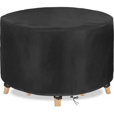 Waterproof round garden table cover, 210D silver Oxford fabric, size 120 x 74 cm. (1/5)