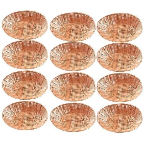 Set mit 12 leeren ovalen Körben, Brotkörben und Zubehörkörben – Braun (1/5)