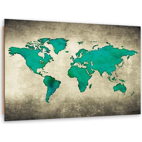 Quadro deco panel, Mappa del mondo verde - 60x40 (1/5)