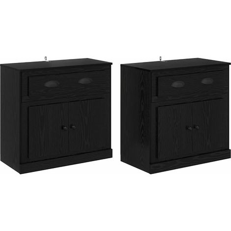 Sideboards 2 pcs Black Oak 70 x 35.5 x 67.5 cm Engineered Wood vidaXL