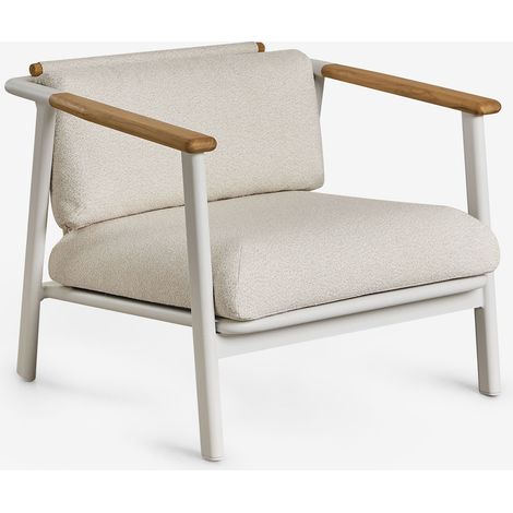 SKLUM Gartensessel Yervin aus Aluminium und Bouclé-Stoff                                   