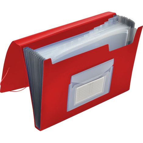 Cartella Q-Connect a 12 scomparti, rossa, codice KF02478 (1/3)