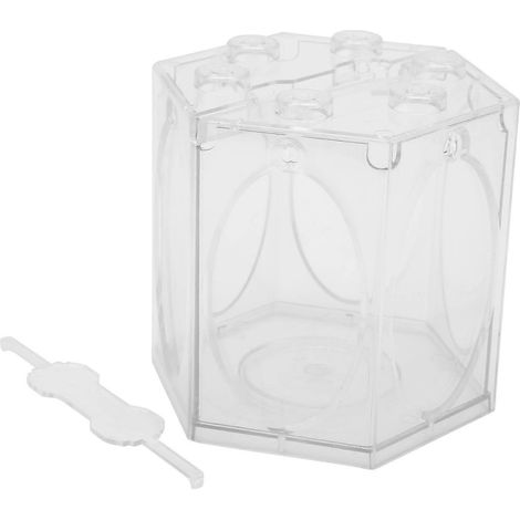 Aquarium hexagonal portable en forme de cage à oiseaux, lanterne miniature, aquarium transparent (1/3)