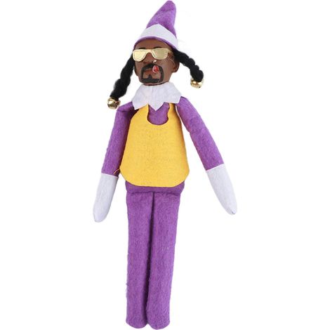 Décoration de Noël Lutin en résine et peluche 25 cm violet, jouet de fête pour maison, décoration festive (1/5)
