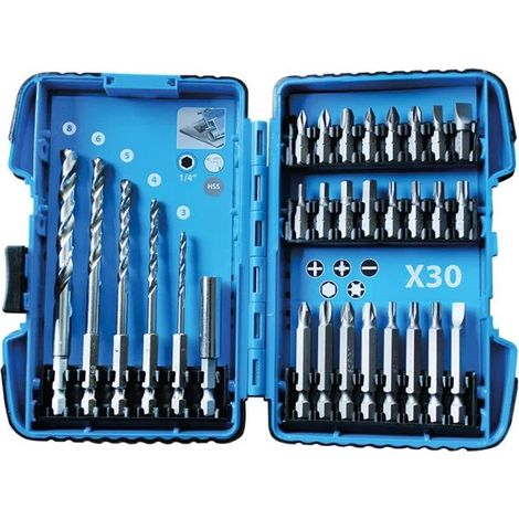 Coffret embouts et forets métal Leman 1/4" 30 pièces (1/3)