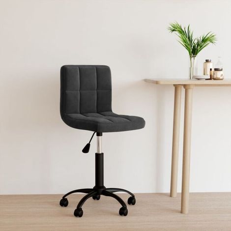 Fauteuil de bureau pivotant/fauteuil de jeu - Fauteuil d'ordinateur en velours noir BonneVie-79489 (1/4)