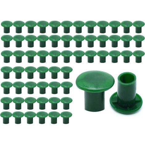 [NUNCA UTILIZADO]60 tapones de seguridad para caña de frijol, 3 cm de goma, para jardín exterior (verde) (1/5)