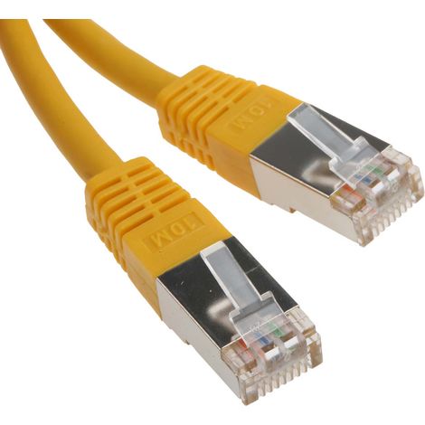 Câble cat 6 Avec connecteur / , S/FTP, gaine PVC Jaune, 10m ( Prix pour 1 )