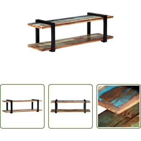 Holzschrank - TV-Regal 130x40x40 cm Altholz Massiv (1/5)