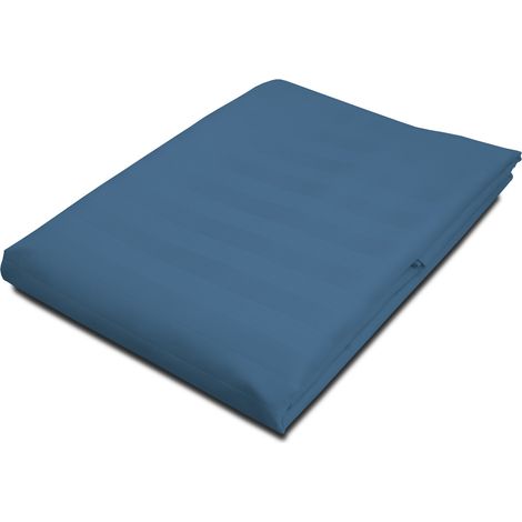 Baumwoll-Spannbettlaken mit Streifen, Bambusfaser, 160 x 240 cm, Kornblumenblau (1/5)