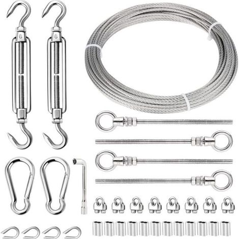 Kit de Câble Métallique,Câble en Acier Inoxydable Kit de Câbles en Acier Inoxydable,Câble Métallique Fixation,Câble Métallique en Acier Inoxydable,Câble Métallique - 17 (1/5)