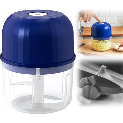 Prensa de ajo eléctrica, picadora portátil mini para verduras, molinillo de ajo, picadora de cebolla, procesador de alimentos inalámbrico portátil, ideal para ajo, cebollas, jengibre, chiles, frutas, 