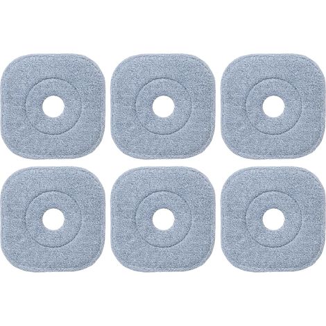 COSTWAY Set di 6 Tappetini di Ricambio per Mocio, Panni in Microfibra Sostitutivi per Mocio, Panno da Pulizia Rimovibile e Lavabile in Lavatrice per Pavimenti, Piastrelle, Pareti e Finestre (6 Panni) (1/2)
