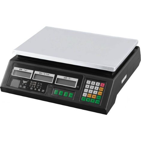 Balance commerciale numérique en acier inoxydable 40 kg avec calcul de prix et double écran LCD, pour magasin, marché et restaurant