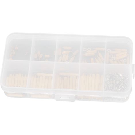 Kit d'assortiment de 270 entretoises moletées en laiton à tête unique, vis et écrous M2 (1/5)
