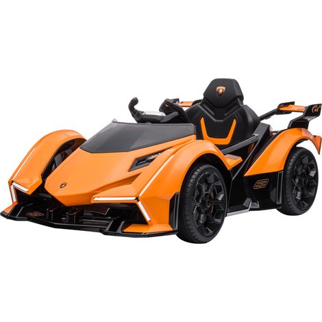 HOMCOM Auto Elettrica per Bambini Lamborghini con Telecomando e Fari Arancione
