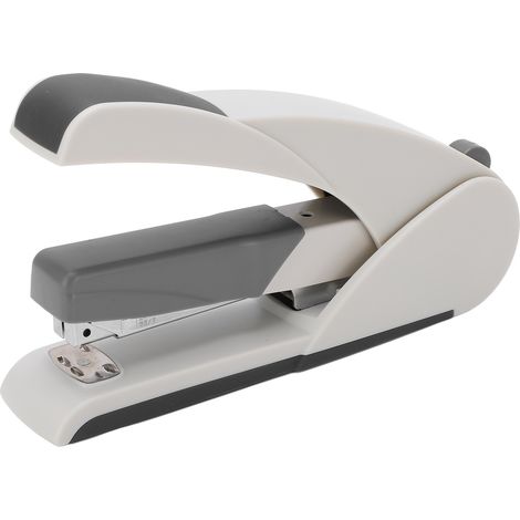 Agrafeuse 20 feuilles, 210 aiguilles, grande capacité, mini-agrafeuse économique avec bac de rangement pour aiguilles, pour bureau, 5852, blanc (gris) (1/5)
