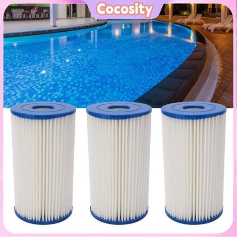 Cartouches filtrantes pour piscine - COCOSITY - Type B - Lot de 3 - Filtration cheveux & feuilles - Élimine poussière et sédiments (1/5)