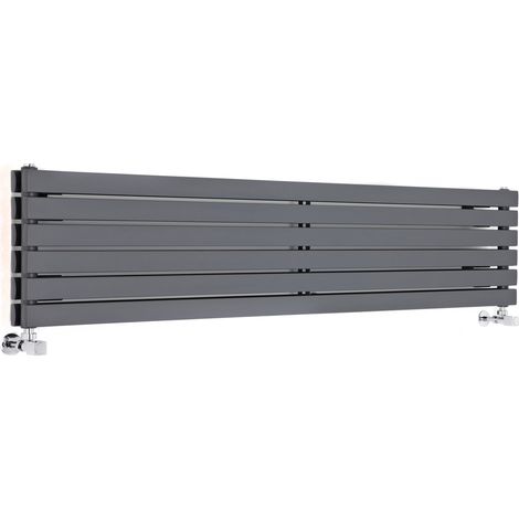 Milano Capri Anthracite Horizontal Double Flat Panel Radiator - 354mm x 1600mm (1/5)