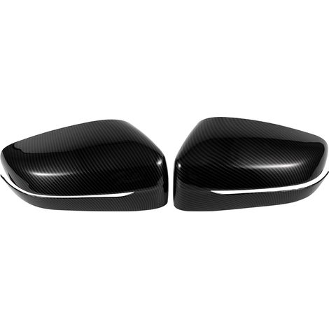 2 Garnitures en ABS motif carbone réel pour rétroviseurs latéraux, compatibles Série 5 2018-2023, capuchons de protection noirs (1/5)